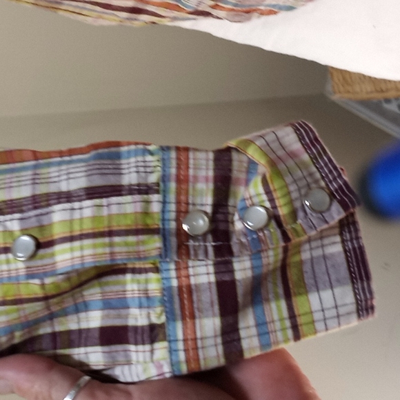 Flannel look button up pearl snap shirt sz. - Picture 4 of 7